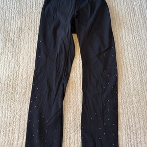 Black Leggings with Rhinestone Detailing